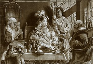 Soprano Recorders and Bagpipes, Brussels Gobelin Designed by Jacobus Jordaens by Unbekannt
