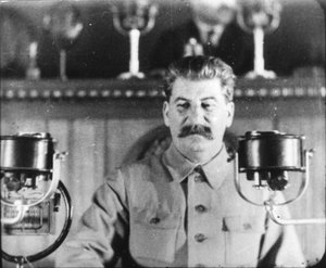 Soviet Leader Josef Stalin Giving a Speech at the Congress of the Communist Party, 1930s by Unbekannt
