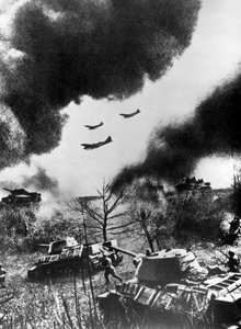 Soviet Tanks and Aircraft Launching an Attack, Russia