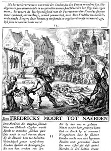 Spanish troops torching buildings and massacring during Spanish rule in Netherlands, 1567-73 by Unbekannt