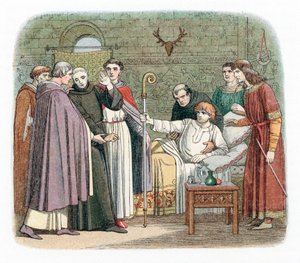 St Anselm Reluctantly Accepting the Archbishopric of Canterbury, 1093, 1864