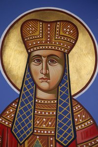 St Helen fresco in Pedoulas Orthodox Church, Cyprus by Unbekannt