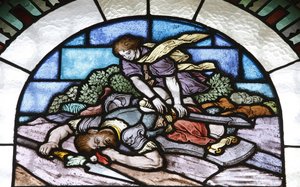 Stained Glass: David and Goliath, Budapest, Hungary