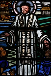 Stained glass window. Saint Vincent de Paul, Paris, France