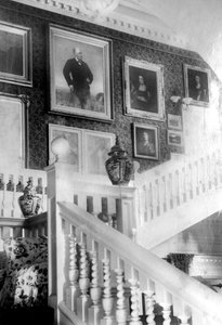 Staircase decorated with paintings