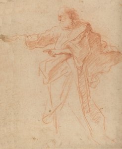 Standing Bearded Man Pointing Toward the Left, mid 17th century by Unbekannt