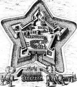 Star Fort Defended by a Moat Under Siege, 1617-1619 by Unbekannt