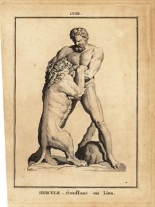 Statue of Hercules stifling a lion by Unbekannt