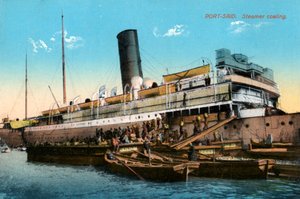 Steamer coaling, Port Said, Egypt, 20th century