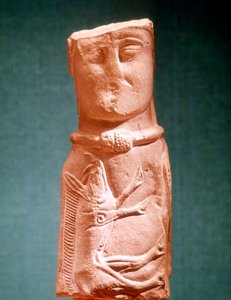 Stone Carving of Celtic Deity Wearing a Torque
