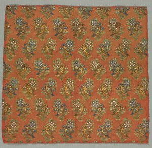 Taffeta Fragment with Gul-u-Bulbul Rose and Nightingale Pattern by Unbekannt