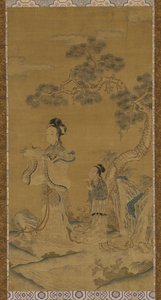Tapestry: A Daoist Female Immortal and Attendant Under a Pine, Ming Dynasty, 1368-1644