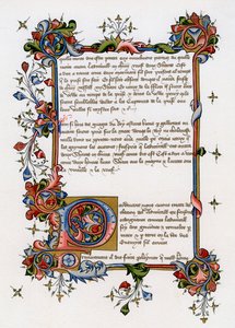 Text Page with Illuminated Initial Letter
