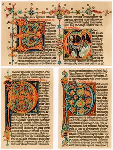 Text Page with Illuminated Initial Letters, 14th Century by Unbekannt