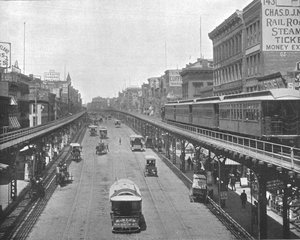 The Bowery, looking north, New York, USA