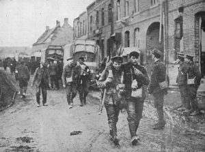 The British Wounded Returning to a Dressing Station After an Attack, 1915