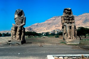 The Colossi of Memnon, near the Valley of the Kings, Egypt