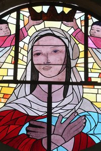 The Coronation of Mary, stained glass window. Lome. Togo
