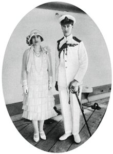 The Duke and Duchess of York on board HMS Renown, Malta, 1927