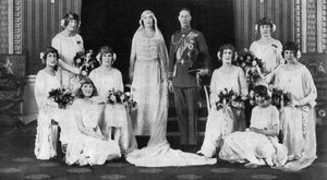 The Duke and Duchess of York Surrounded by Her Eight Bridesmaids