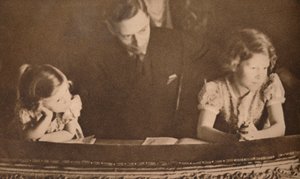 The Duke of York and Princesses Elizabeth and Margaret at the Pantomime by Unbekannt