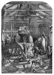 The Extinct Animals model room at Crystal Palace, Sydenham