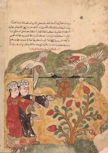 The Flight of the Tortoise, Folio from a Kalila wa Dimna, 18th century
