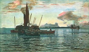The Herring Market at Sea on Loch Fyne, Argyll, 1884
