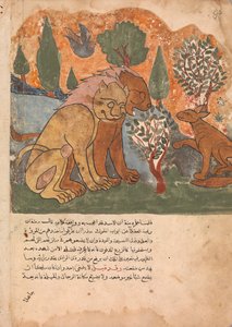 The Lion King, With His Mother, Receives Dimna, Folio from a Kalila wa Dimna