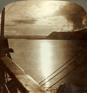 The Midnight Sun in July over Cliffs of Spitzbergen and Arctic Ocean by Unbekannt