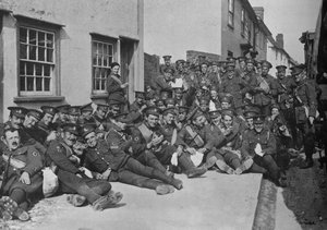 The New Army in training: A rest by the roadside