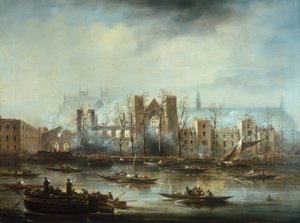 The Palace of Westminster from the River after the Fire of 1834