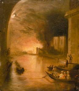 The Palace of Westminster on Fire
