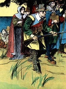 The Pilgrim Fathers After Arriving in America