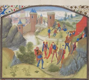 The Siege of Antioch. Miniature from the Historia by William of Tyre