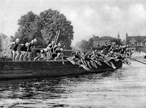 The annual Kew to Putney ladies swimming race, London