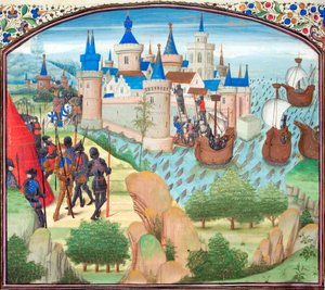 The Capture of Constantinople by Land and Sea in 1204 (Miniature from the Historia by William of Tyre)