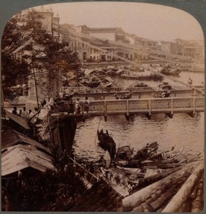 The Centre of Traffic - Singapore River and Kavanagh Bridge, from Surveyors Office, Singapore