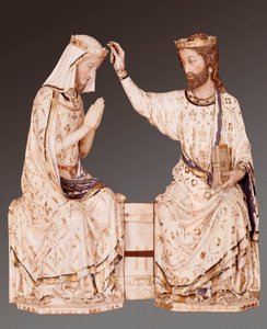 The coronation of the Virgin. Sculpture on ivory. Anonymous. 12th century