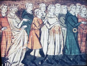 The Expulsion of Jews from France in 1182 (A Miniature from Grandes Chroniques de France)