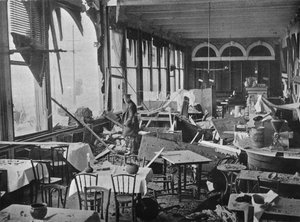 The interior of the Grand Hotel, showing the damage done by the bombardment by Unbekannt