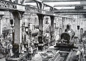The manufacture floor of the Societe Alsacienne de Constructions Mecaniques