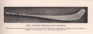 The oldest cricket bat known