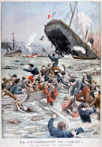 The Passenger Liner Liban Sinking After Colliding with Another Ship
