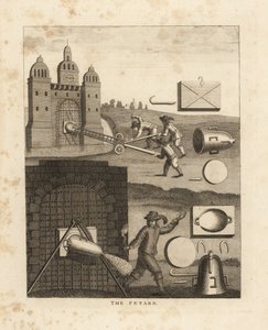 The petard, a medieval explosive device in the form of a metal cone filled with gunpowder attached to a gate to blow it open
