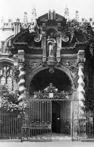 The porch of St Mary the Virgin Church, Oxford, Oxfordshire, early 20th century