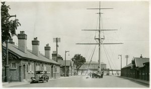 The quarterdeck, Royal Navy training establishment, Shotley, Suffolk, 1936 by Unbekannt
