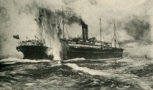 The sinking of the SS Arabic, First World War, 19 August 1915 by Unbekannt