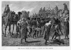 The Slave Trade in Africa: A Gang on the March, c1875 by Unbekannt