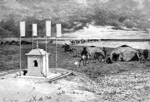 The Tomb of a Lama and an Encampment, Mongolian Desert, c. 1890 by Unbekannt